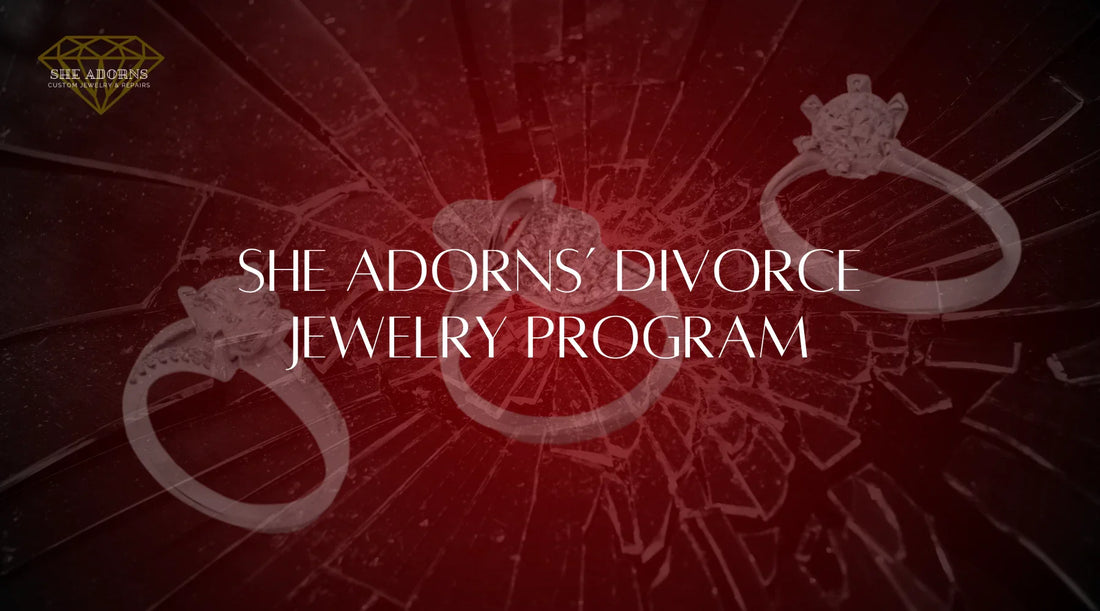 Redesigned diamond ring made from an old engagement ring as part of She Adorns’ Divorce Jewelry Redesign Program, symbolizing new beginnings.