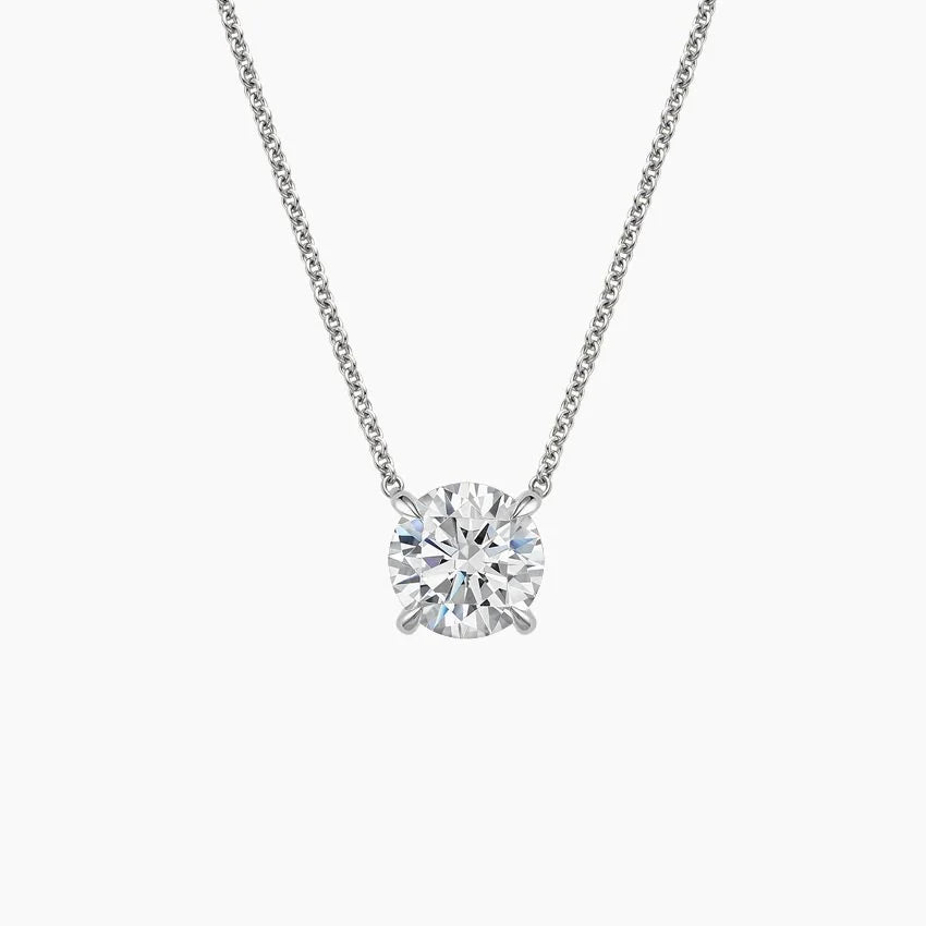 Ethically sourced diamond solitaire necklace with prong setting and cable chain