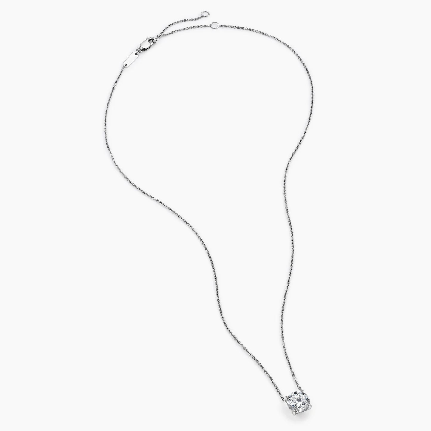 Ethically sourced diamond solitaire necklace with prong setting and cable chain