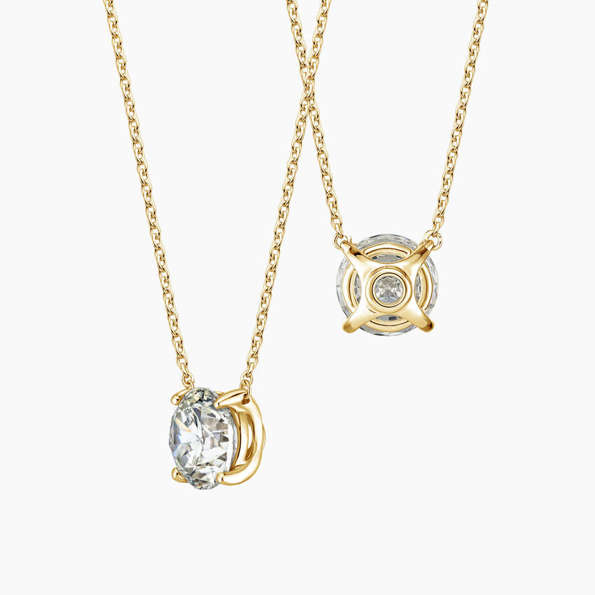 Ethically sourced diamond solitaire necklace with prong setting and cable chain